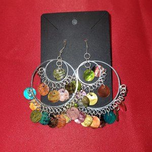 Colorful Shell Hoop Earrings